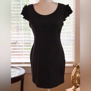 Esley Black Ruffle Sleeve Dress